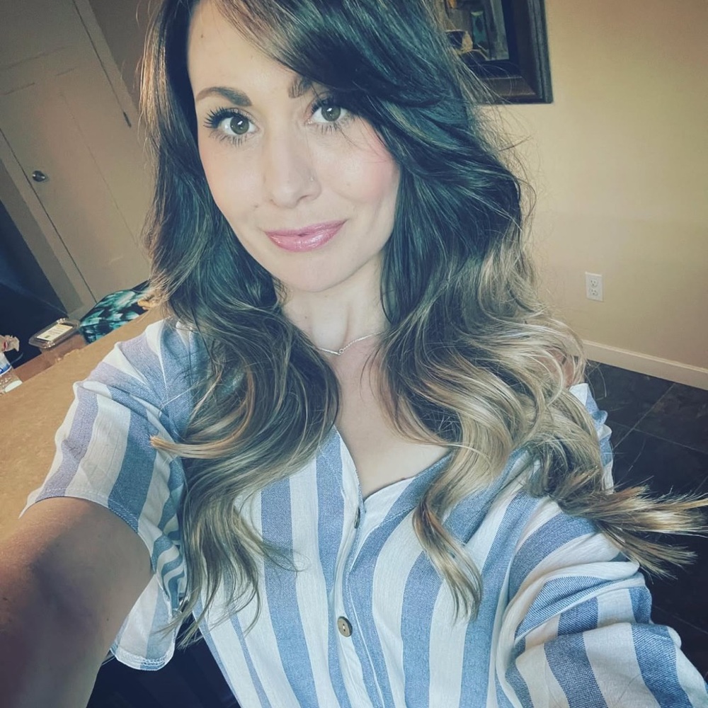 HYFVE Blue and White Button Down Shirt Top